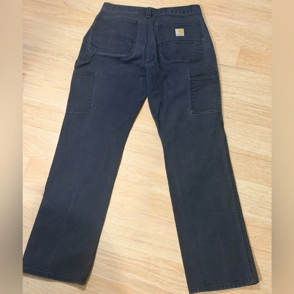 Heavy Carhartt Men's Black Cargo Work Pants